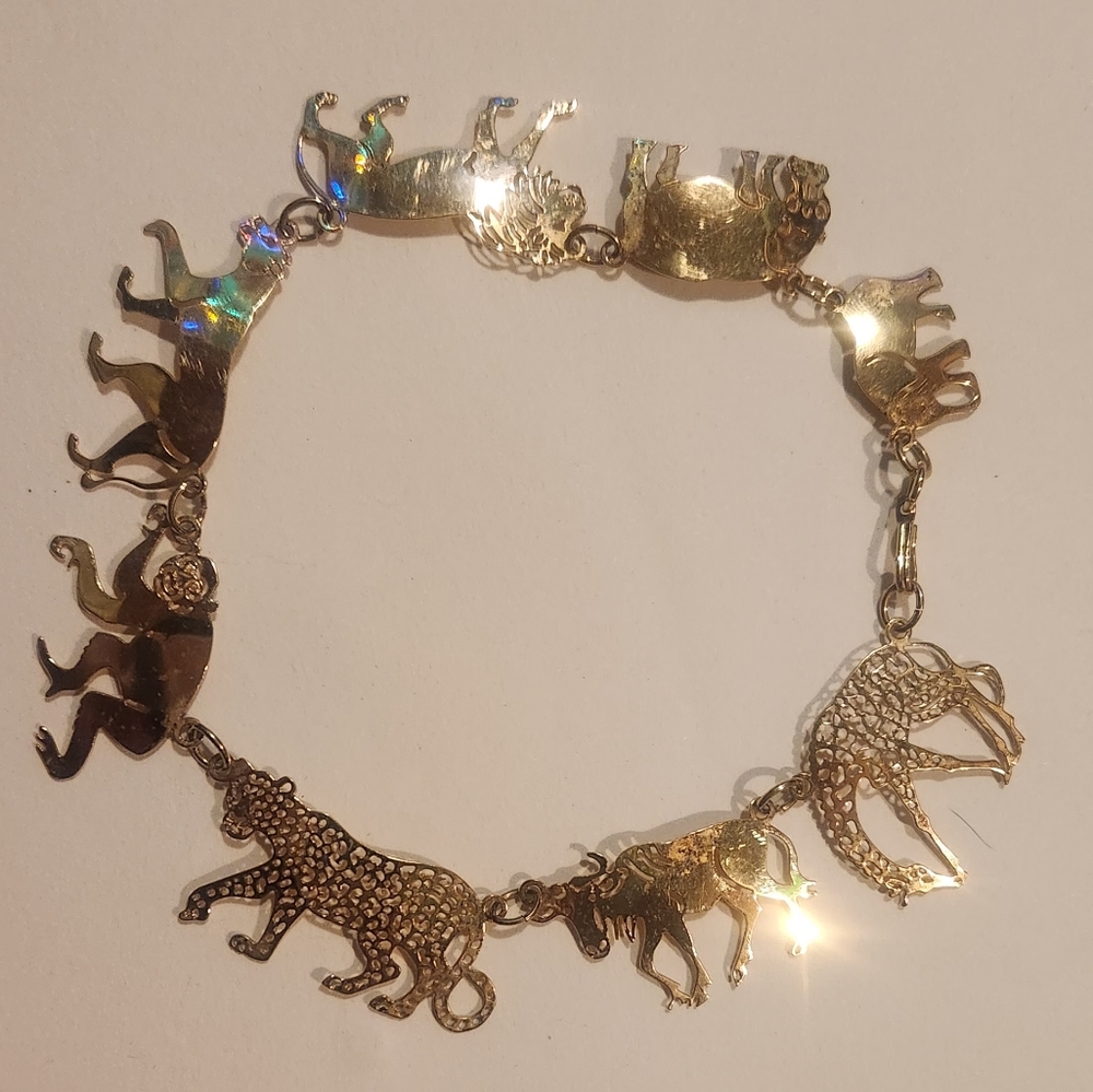 Wild bryde vintage 14k plated zoo bracelet